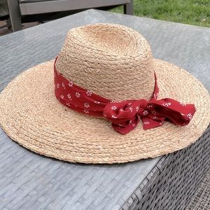 Madewell straw garden/beach/sun fedora hat
